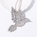 Rhinestone Hummingbird Hanging Ornament Pink Clear Green view 4