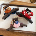 Knit Fabric Claw Clip Crochet Bag Horse Charm 3 Styles view 3