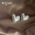 Pearlescent Resin Geometric Stud Earrings Heart Round Square view 6