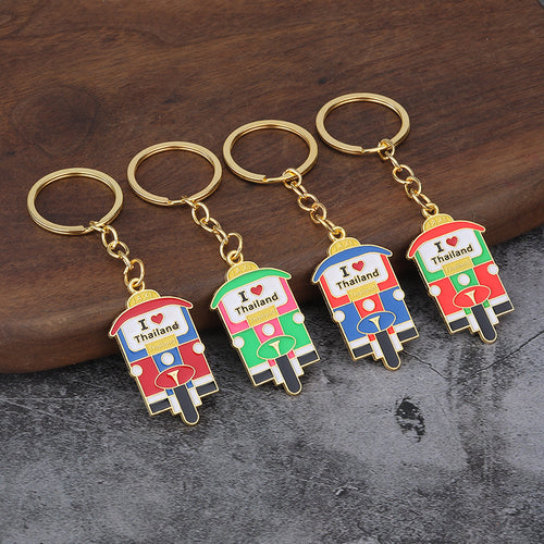 Thai Tuk Tuk Zinc Alloy Keychain Bag Charm Gift Accessory