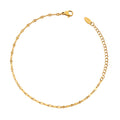 Flat Marquise Lip Link Bracelet Extension Gold Steel view 5