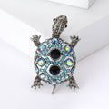 Rhinestone Turtle Brooch in Green Blue Silver Gold view 7