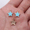 Gold Tone Enamel Star Charms in Four Soft and Dark Colors view 5
