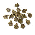 Openwork Paw Print Metal Pendant Charms in Two Finishes view 2
