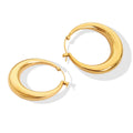 Gold U-Shaped Geometric Hoop Earrings Three Size Options view 5