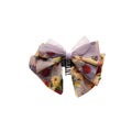 Floral Print Lace Bow Hair Claw Clip and Scrunchie Set view 5
