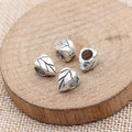 Folded Leaf Large Hole Metal Beads for Jewelry Making view 2