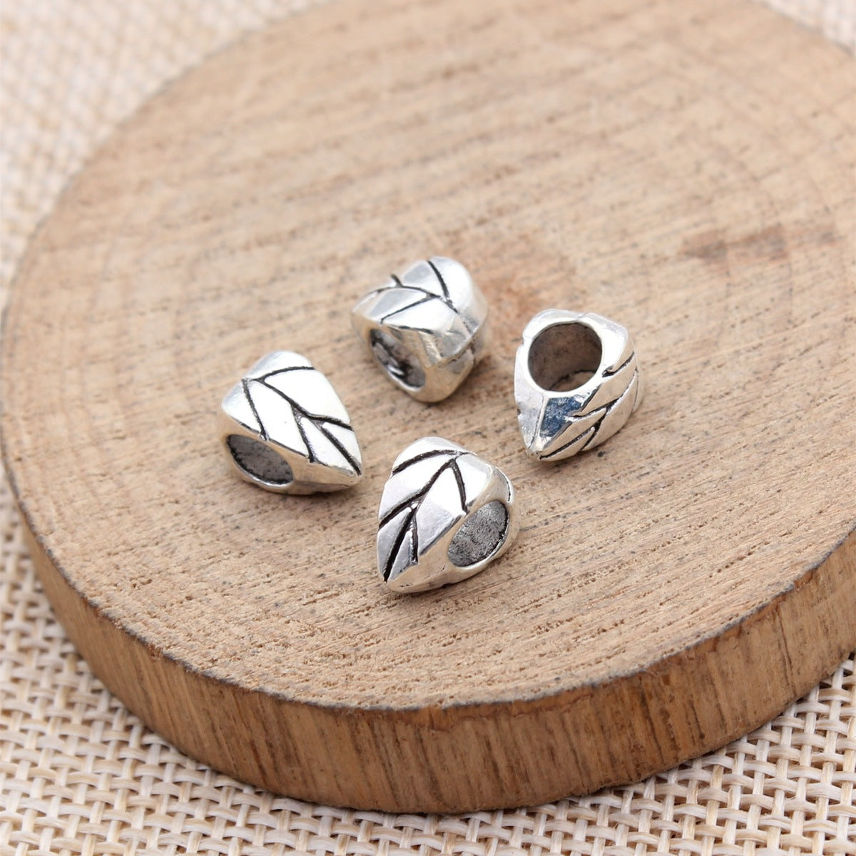 10x7x6.6mm 1.05g Multicolor Zinc Alloy Leaf Large Hole Spacer Beads for DIY Bracelet Jewelry Making