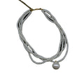 White Triple Strand Pearl Necklace Large Drop Single Style view 5