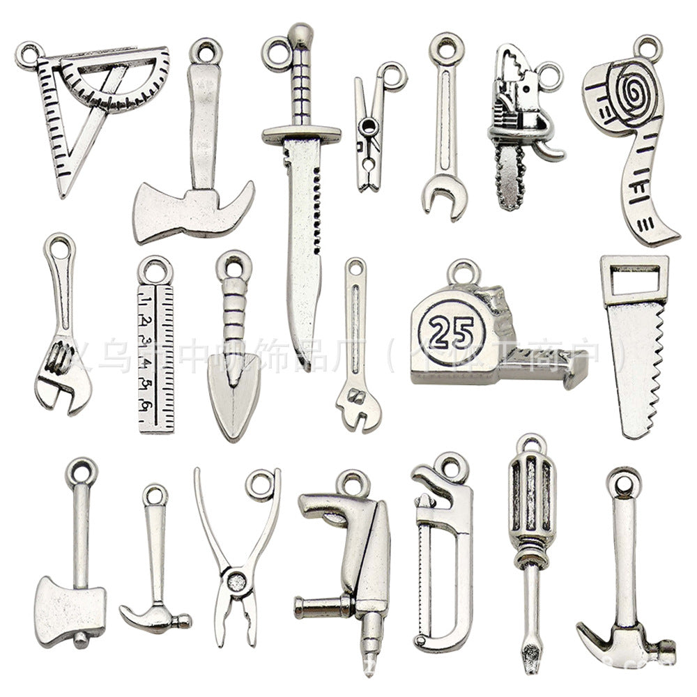 Antique Zinc Alloy Axe Dagger Sword Tool Charm Pendants for DIY Necklace Earrings