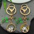 Bamboo Panda Enamel Keychains with Dual Clasps, 9 Designs view 3