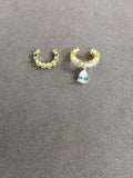 Crystal Ear Cuff Sets With Teardrop in Silver and Gold view 7