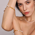 Freshwater Pearl and Branch Bracelet in Gold or Silver Tone view 3