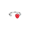 Red Strawberry Open Rings Silver Star And Scallop Styles view 5