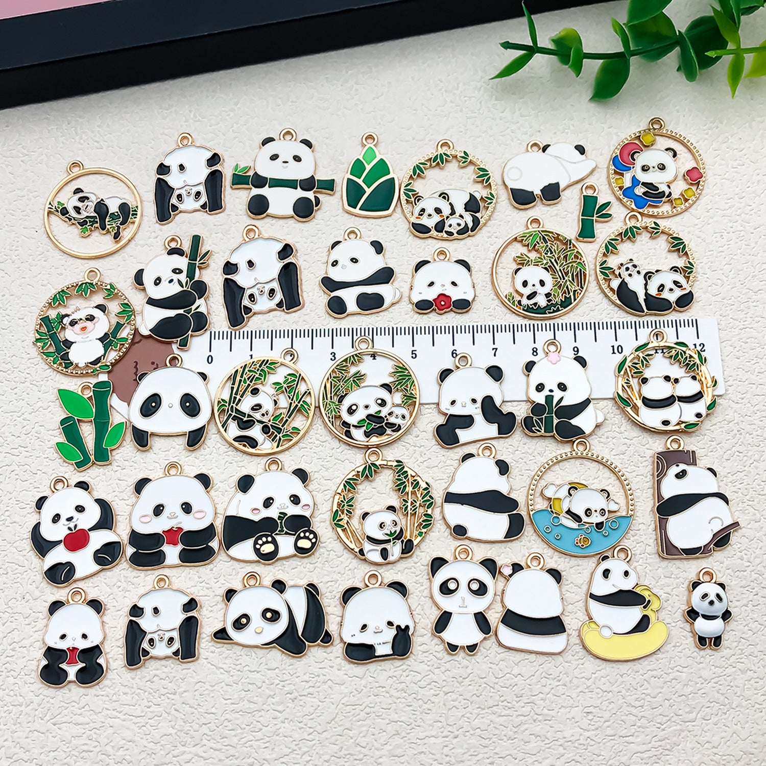 Enamel Zinc Alloy Panda Bear Cat Charm Pendants for DIY Keychain Earrings Necklace Jewelry