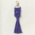 Macrame Evil Eye Tassel Clip Keychains in Seven Colors view 7
