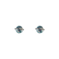 Silver Tone Mini Iridescent Planet Stud Earrings For Women view 5