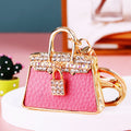 Leopard and Jeweled Leather Handbag Keychains in Twelve Options view 8
