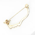 Minimal Face Profile Brooch in Gold or Silver Decorative Lapel Pin view 4