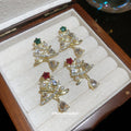 Crystal Christmas Tree And Teardrop Earrings Statement Jewelry view 3