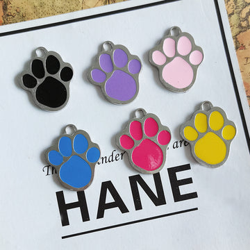 Colorful Enamel Paw Print Metal Charm in Six Colors