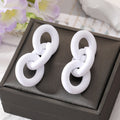 Colorful Chunky Triple Link Chain Stud Earrings in Eight Colors view 9