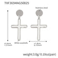 White Shell Cross Pendant Ring Earrings Stainless Steel Set view 11