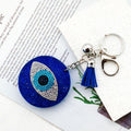 Large Rhinestone Evil Eye Tassel Clip Keychains in Seventeen Designs view 10