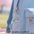 Turquoise Turtle Mermaid Tail Starfish Metal Keychain view 3