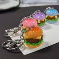 Resin Mini Hamburger Keychains Pink Purple Classic Styles view 3