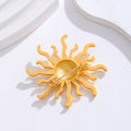 Gold Tone Sunflower Two Designs Metal Brooch Pin for Jackets and Lapels view 3