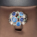 Silver Multicolor Bubble Cluster Ring In A Polished Decorative Design view 3