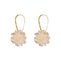 Flower Cluster and Pearl Hook Drop Earrings Fashion Jewelry view 5