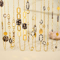 Leopard Acrylic Circle Long Sweater Necklaces Gold Steel view 3
