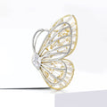 Two Tone Wire Butterfly Brooch With Baguette Crystals view 2