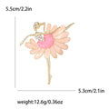 Colorful Enamel Ballerina Brooch with Layered Petal Tutu view 6
