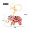Rhinestone Elephant Keychain Heart Metal Crystal Bag Charm view 5