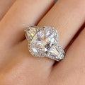 Silver Oval Halo Ring Pink Blue Yellow Clear CZ Alloy view 4