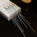 Assorted Crystal and Chain Tassel Statement Earrings in 39 Designs view 2