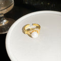 Pearl Clear Crystal Open Rings Gold Silver Seven Styles view 10