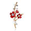 Pearl and Enamel Blossom Branch Brooch in Blue and Red view 5