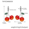 TXF423 OrangeRedSilverEarrings