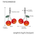 Red Cherry Pendant Necklaces and Hoop Earrings in Twelve Styles view 10