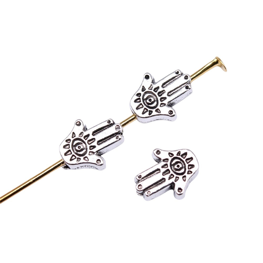 9x7mm 0.5g Antique Gold Zinc Alloy Palm Hand Spacer Beads for Bracelet DIY Jewelry Making