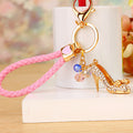Jeweled Cinderella High Heel Keychains with Braided Wrist Loops view 2