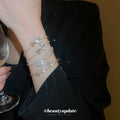 Clear Crystal Bow Center Open Cuff In Gold Or Silver Tone view 4