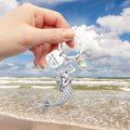 Silver Mermaid Dreaming of the Sea Pearl Shell Keychain view 4