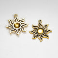 Curled Ray Sun Metal Charm in 4 Decorative Finishes view 5