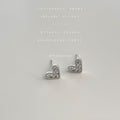 Mini Heart Pave Crystal Stud Earrings Silver Gold Options view 6