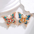 Red Gold Tone Butterfly Crystal Enamel Two Designs Metal Brooch Pin view 4